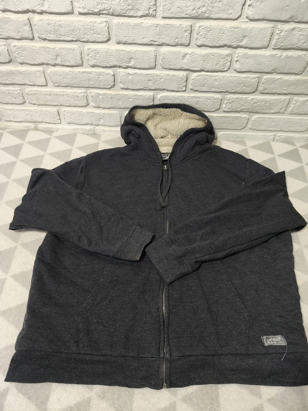 Men's Dark Charcoal Full-Zip Hooded Sweater C1(8)